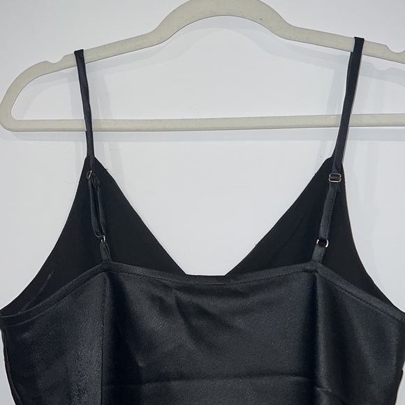 RIVER Island Black Satin V neck Spaghetti Straps top size US 8 - Picture 7 of 14